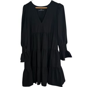 Pomander Place Tuckernuck Womens Black Mini Dress Sz XS Feminine Long Sleeve